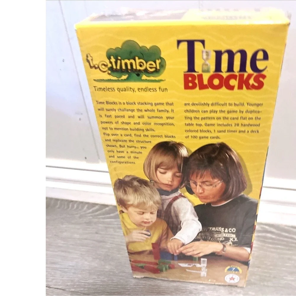 Vintage T.C. Timber Time Blocks Game 50-9151 New Sealed HABA Hardwood 1993 STEM